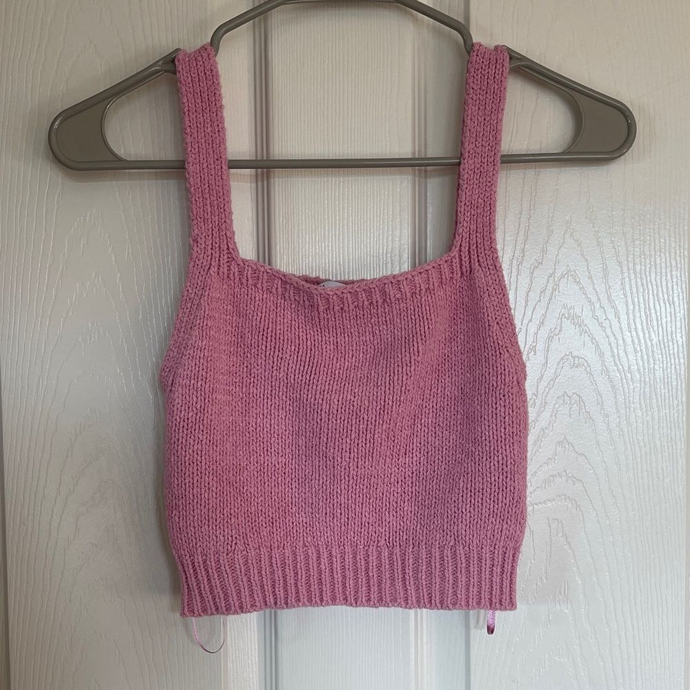 Zara square neck n knit crop top size small